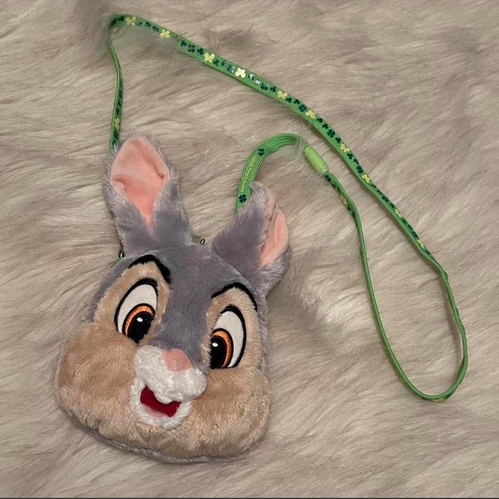 Tokyo Disney Thumper Plush Face Crossbody Bag - Gray & Tan